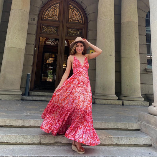 RED BOHO DRESS